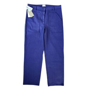 Wilfred Free New Modern Utility Straight Leg Pants Purple‎ 14 Boxy Oversized